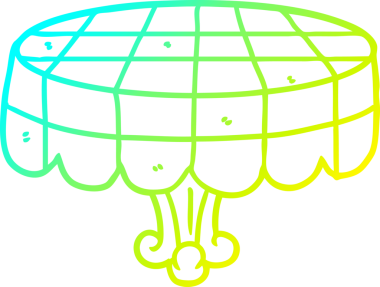 Bir insan tarafından çizilmiş bir kafe tablosunun soğuk gradyan çizgisi.