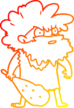 Bir insan tarafından çizilmiş bir mağara adamı çizimi.