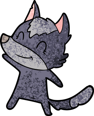 Bir insan tarafından çizilmiş dost canlısı bir kurt.