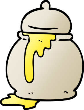 Bir insan tarafından çizilmiş vektör gradyan çizim bal kabı