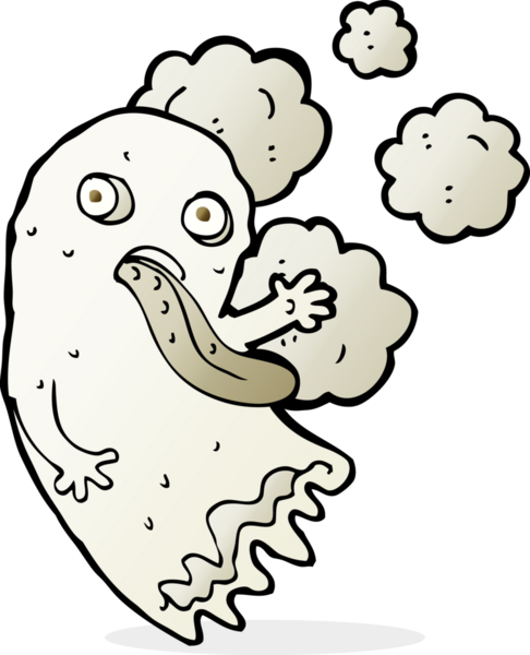 Bir insan tarafından çizilmiş çizgi film hayaleti.