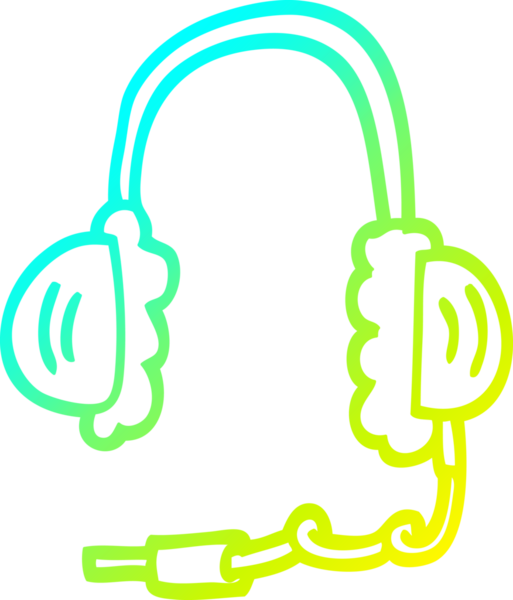 Bir insan tarafından çizilmiş bir kulaklığın soğuk gradyan çizgisi