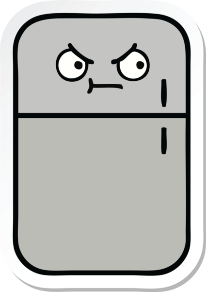 Bir insan tarafından çizilmiş şirin bir buzdolabı etiketi.