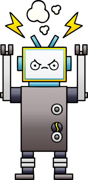 Bir insan tarafından çizilmiş bir robotun gölgelenmiş çizimi