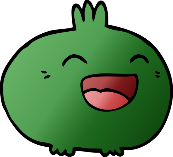 Bir insan tarafından çizilmiş mutlu kök sebze karalaması.