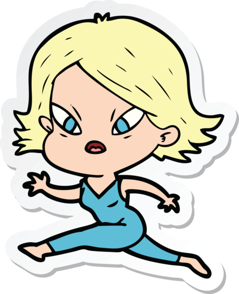 Bir insan tarafından çizilmiş bir karikatür çıkartması.