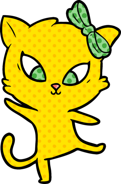 Bir insan tarafından çizilmiş çizgi film kedisi.