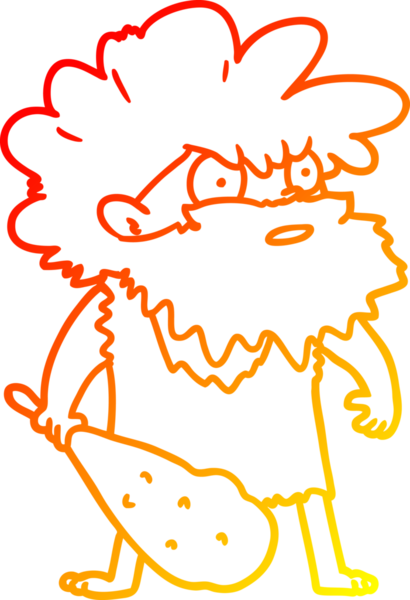 Bir insan tarafından çizilmiş bir mağara adamı çizimi.