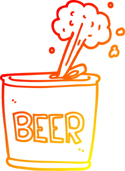 Bir insan tarafından çizilen çizgi film bira kutusunun sıcak gradyanı.