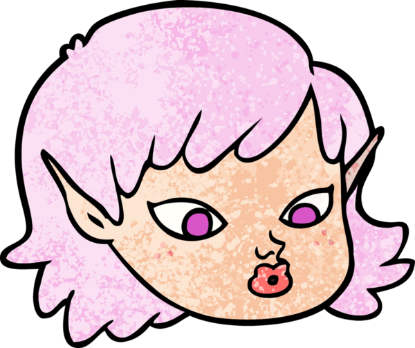 Bir insan tarafından çizilmiş bir elf kızı.