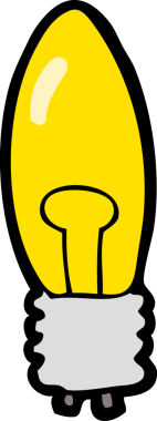 bir insan tarafından çizilmiş karikatür elektrik ampulü