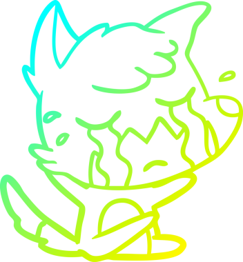 Bir insan tarafından çizilmiş ağlayan tilki çizgi filmi.