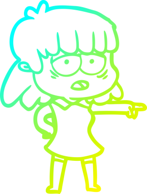 Bir insan tarafından çizilmiş, karikatür çizen, yorgun bir kadın.