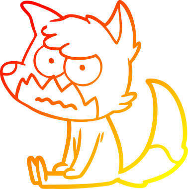 Bir insan tarafından çizilmiş kızgın tilki çizgi çizimi.