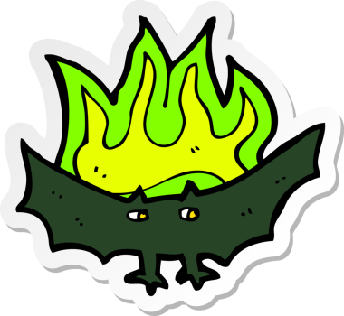 Bir insan tarafından çizilmiş ürkünç vampir yarasanın çıkartması.