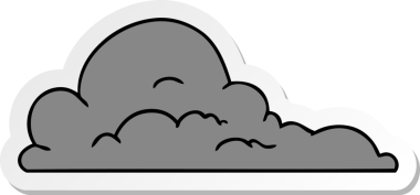 Bir insan tarafından çizilmiş beyaz bulutların el çizimi karikatürü.