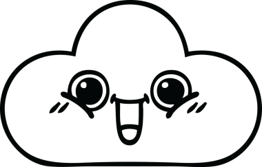 Bir insan tarafından çizilmiş bir bulutun çizgi çizimi