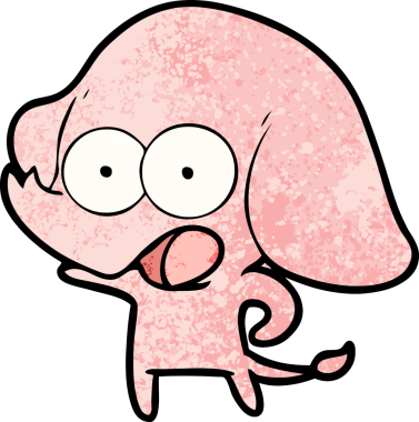 Bir insan tarafından çizilmiş şirin bir fil.