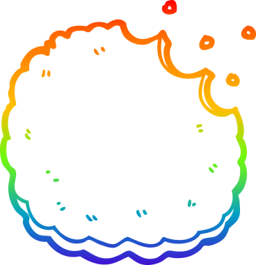 gökkuşağı gradyan çizimi bir insan tarafından çizilmiş bir çizgi film bisküvisi