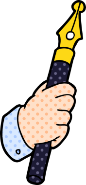 Bir insan tarafından çizilmiş dolmakalem.