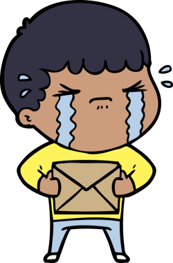 Bir insan tarafından çizilmiş ağlayan çizgi film adamı.