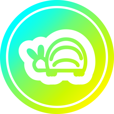 Bir insan tarafından çizilmiş havalı gradyan çizgili sevimli böcek dairesel simgesi