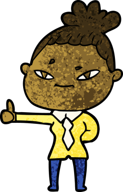 Bir insan tarafından çizilmiş karikatür kadın.