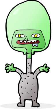 Bir insan tarafından çizilmiş uzaylı çizgi filmi.