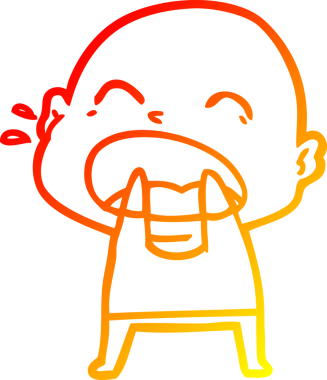 Bir insan tarafından çizilmiş kel adam diye bağıran çizgi film çizimi.