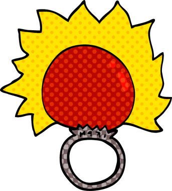 Bir insan tarafından çizilmiş karalama ateş topu yüzüğü.