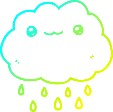 Bir insan tarafından çizilen karikatür bulutunun soğuk gradyan çizimi