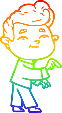 gökkuşağı gradyan çizimi mutlu bir çizgi film adamı tarafından çizilmiş bir insan tarafından