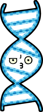Bir insan tarafından çizilmiş bir DNA ipliğinin çizgi romanı.