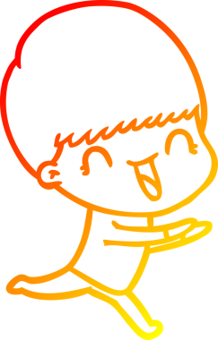 Bir insan tarafından çizilmiş mutlu çizgi film çocuğu çizimi.