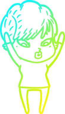 Bir insan tarafından çizilmiş bir karikatür kadın çizimi.