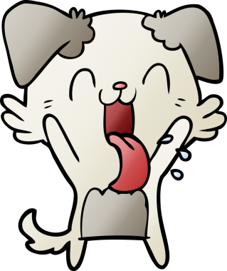 Bir insan tarafından çizilmiş nefes nefese kalmış bir köpek.