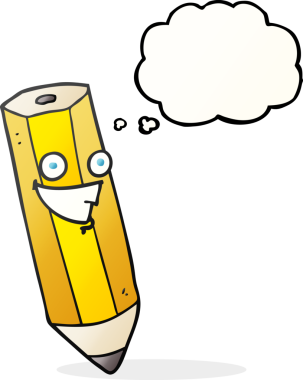 Bir insan tarafından çizilmiş mutlu serbest çizim baloncuklu kalem.