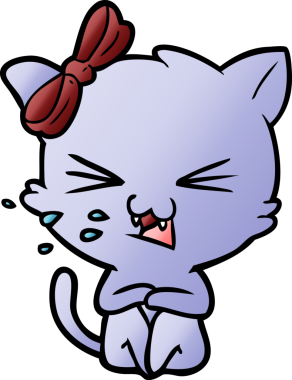 Bir insan tarafından çizilmiş çizgi film kedisi.