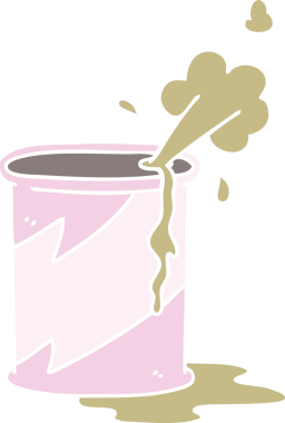 El çizimi tuhaf bir çizgi film patlayan soda kutusu bir insan tarafından çizildi.