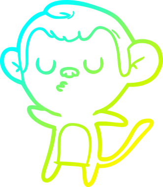 Bir insan tarafından çizilmiş bir çizgi maymun çizimi.