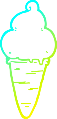 Bir insan tarafından çizilmiş dondurmanın soğuk gradyan çizgisi.