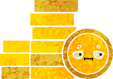 Bir insan tarafından çizilmiş paraların retro illüstrasyon tarzı karikatürü