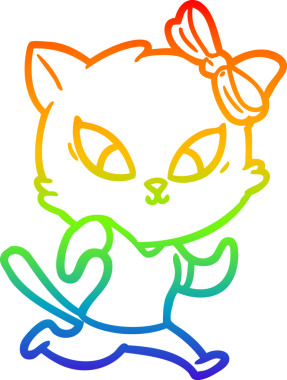 gökkuşağı gradyanı çizimi bir insan tarafından çizilmiş çizgi film kedisi