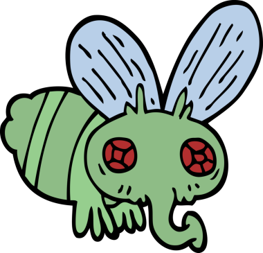 Bir insan tarafından çizilmiş bir sinek karalaması.