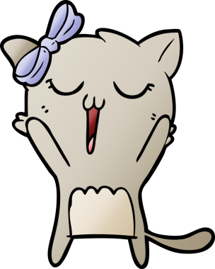 Bir insan tarafından çizilmiş çizgi film kedisi.