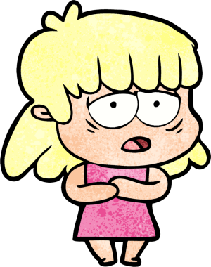 Bir insan tarafından çizilmiş yorgun bir kadın.