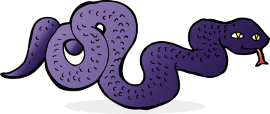 Bir insan tarafından çizilmiş çizgi film yılanı.