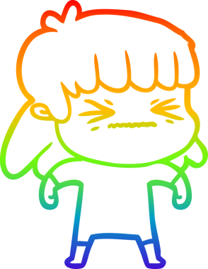 gökkuşağı gradyan çizimi bir insan tarafından çizilmiş bir karikatür kadın