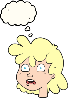 Bir insan tarafından çizilmiş serbest çizim baloncuk kadın yüzü.