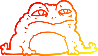 Bir insan tarafından çizilmiş sıcak çizgi karakurbağası çizimi